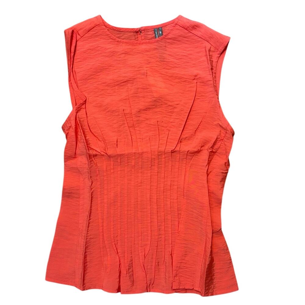 NWT Anthropologie Pleated Waist Blouse Tank In Coral Size XXS